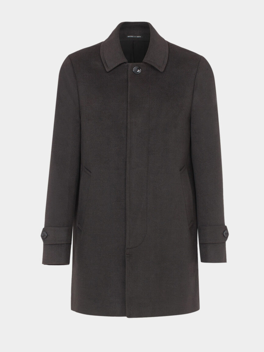 Dark gray loden coat