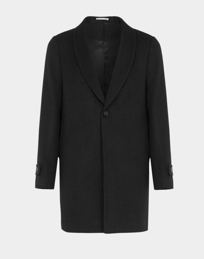 Black shawl-neck coat