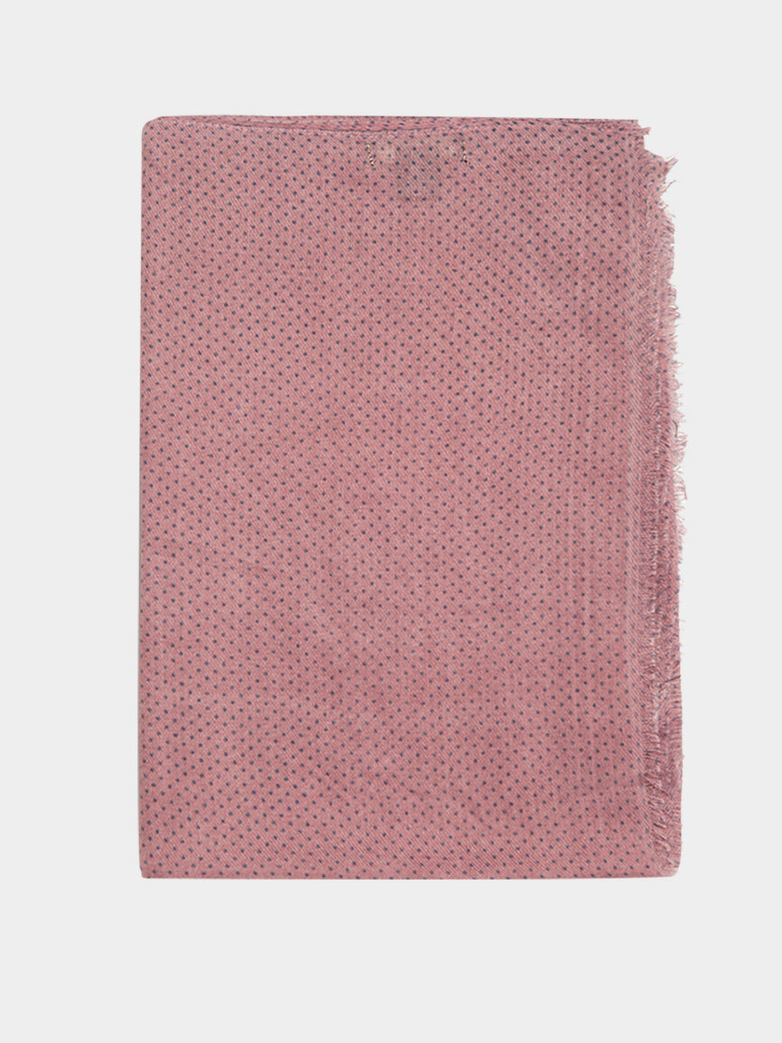 Wool Scarf Printed Pied De Poule Pattern burgundy