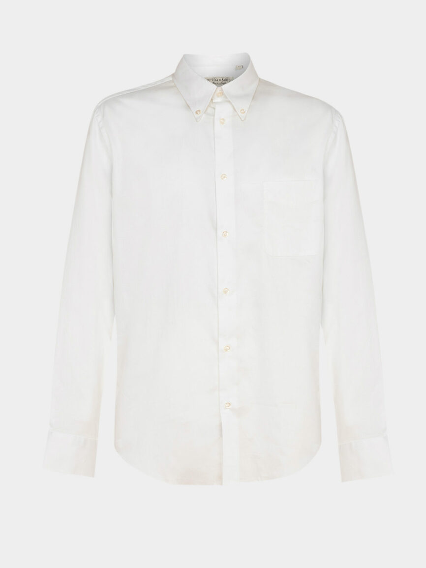 White striped Cotton Twill Regular Fit Shirt