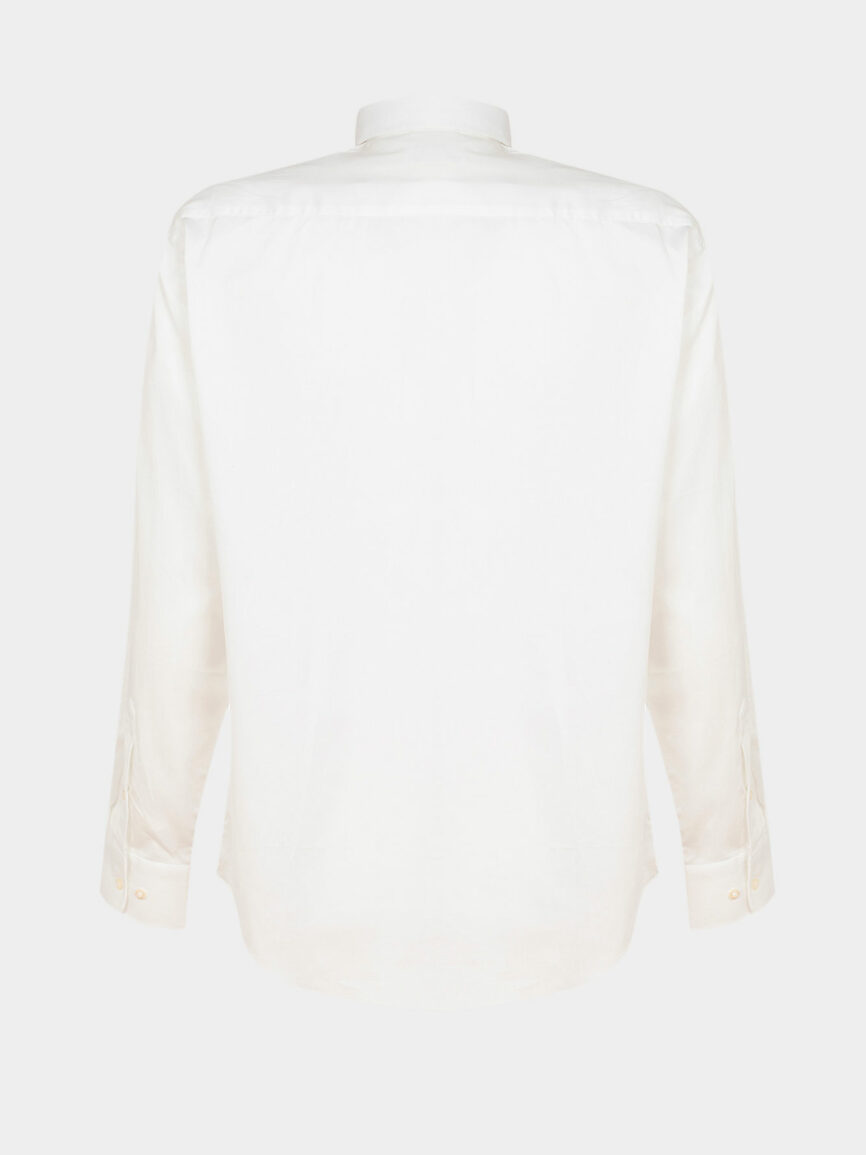 Camicia bianca rigata in Twill di cotone Regular Fit