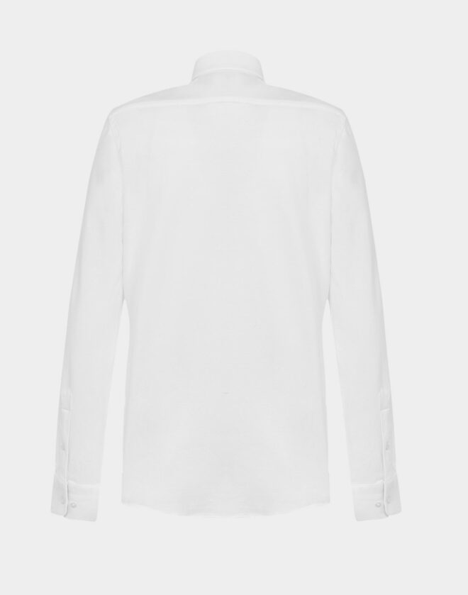 Camicia bianca Slim Fit in Jersey di cotone Elasticizzato Super Slim Fit