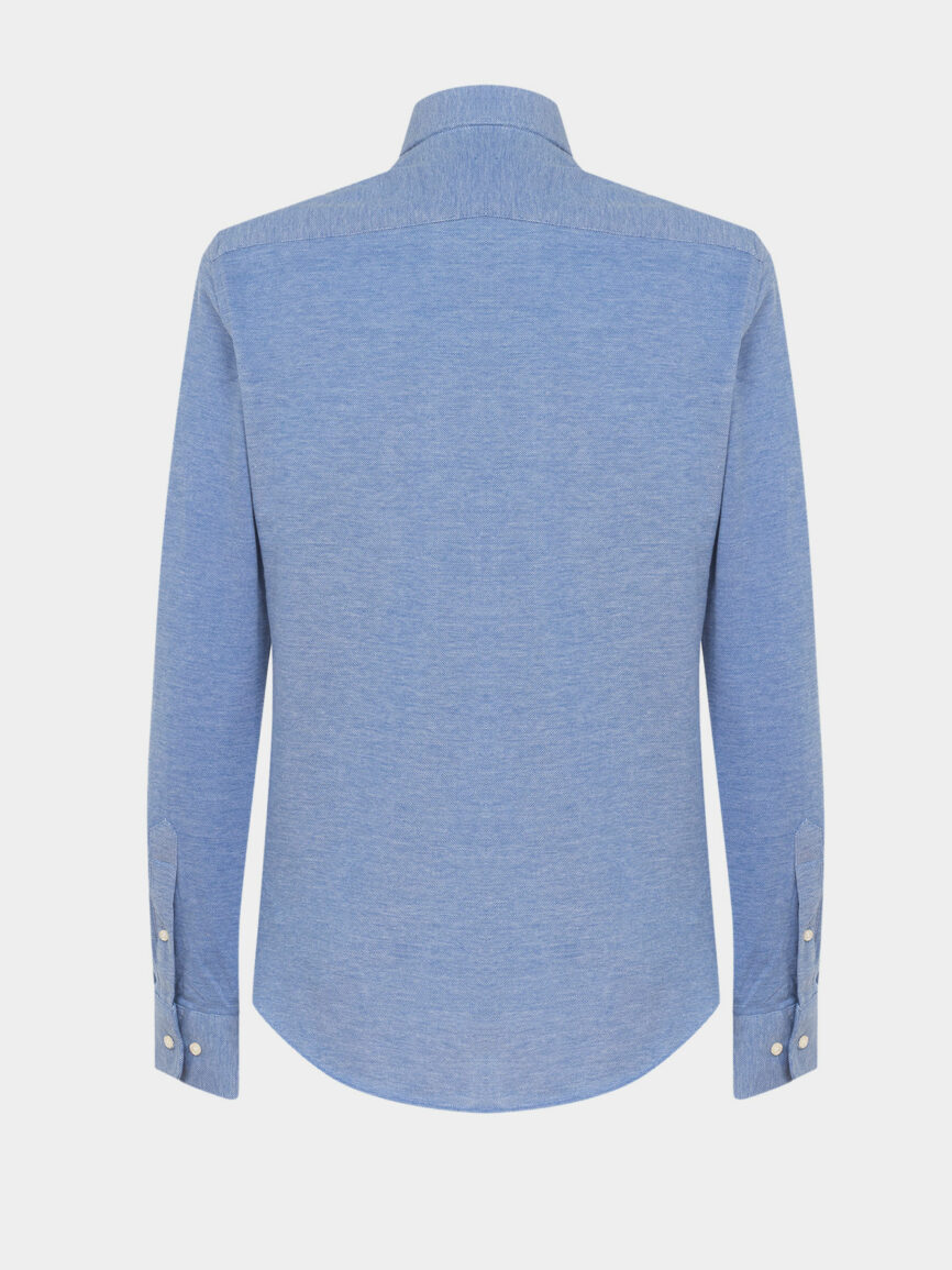 Light Blue Slim Fit Cotton Jersey stretch Super slim fit shirt
