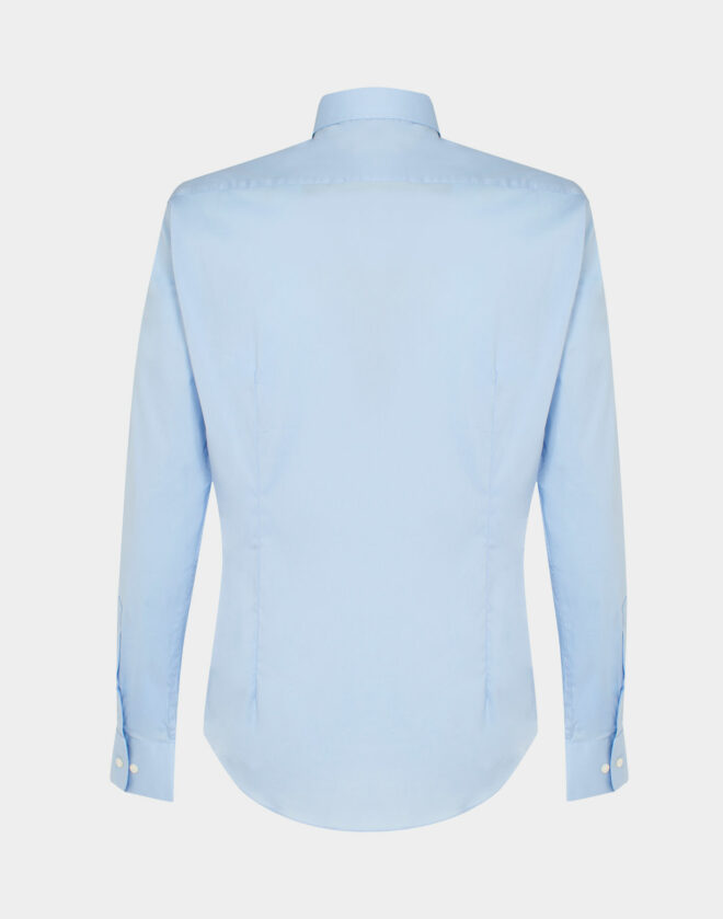 Light blue Super Slim fit cotton stretch popling shirt