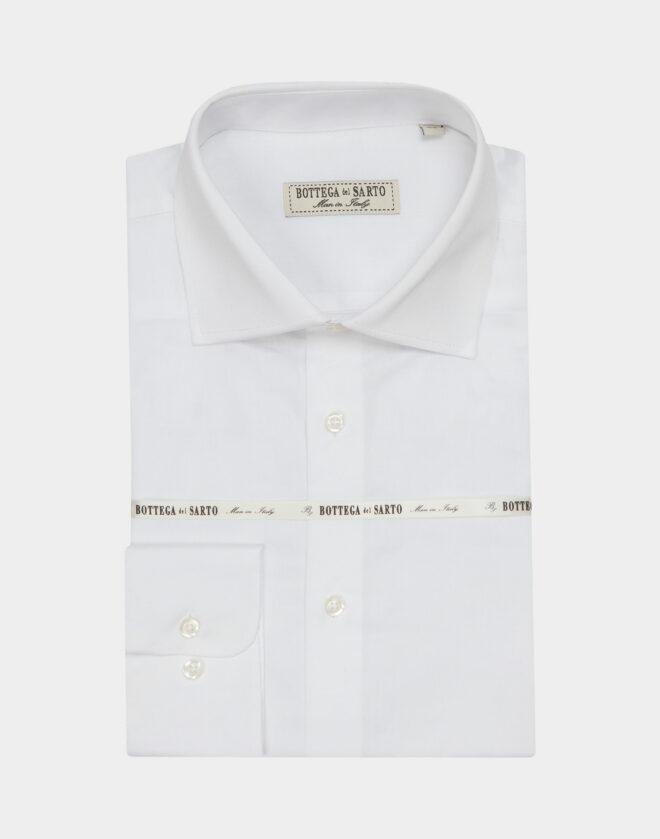 White Cotton Twill Regular Fit Shirt