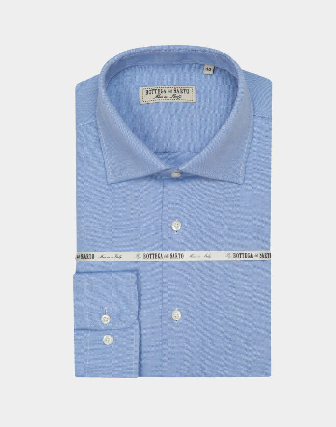 Camicia celeste in cotone Oxford Regular Fit