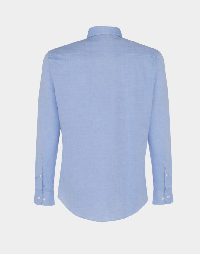 Camicia celeste in cotone Oxford Regular Fit