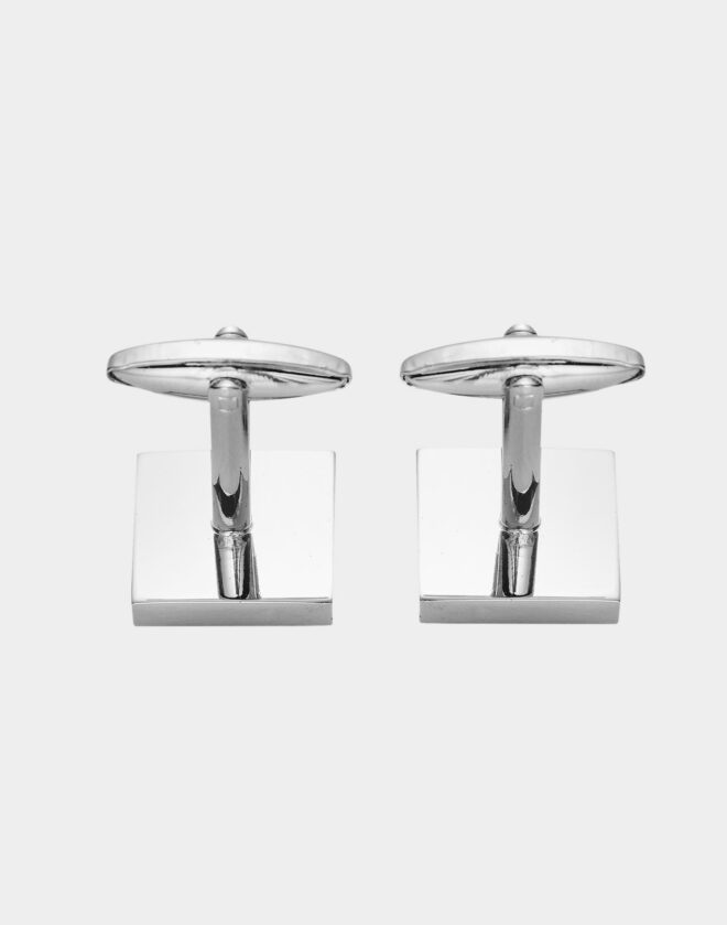 Square cufflinks with blue stripes