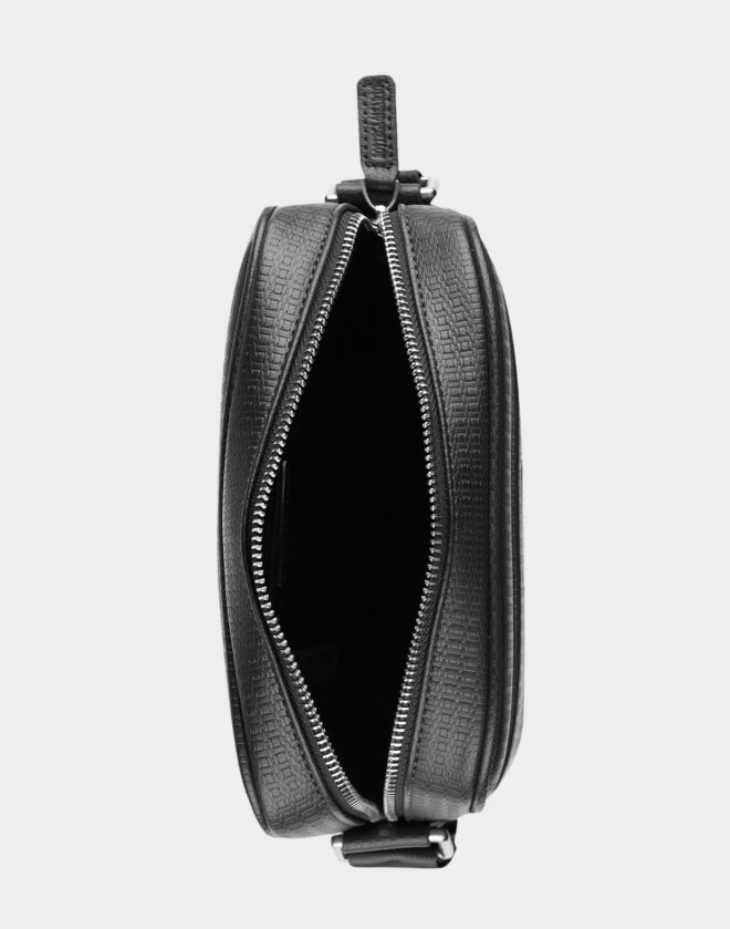 Hand-bag nera stampata con tracolla
