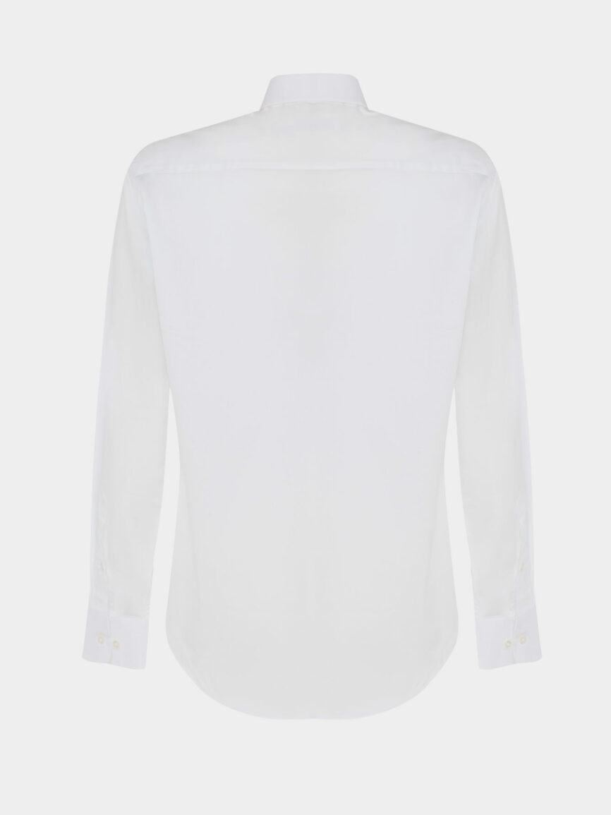 White Cotton Twill Regular Fit Shirt