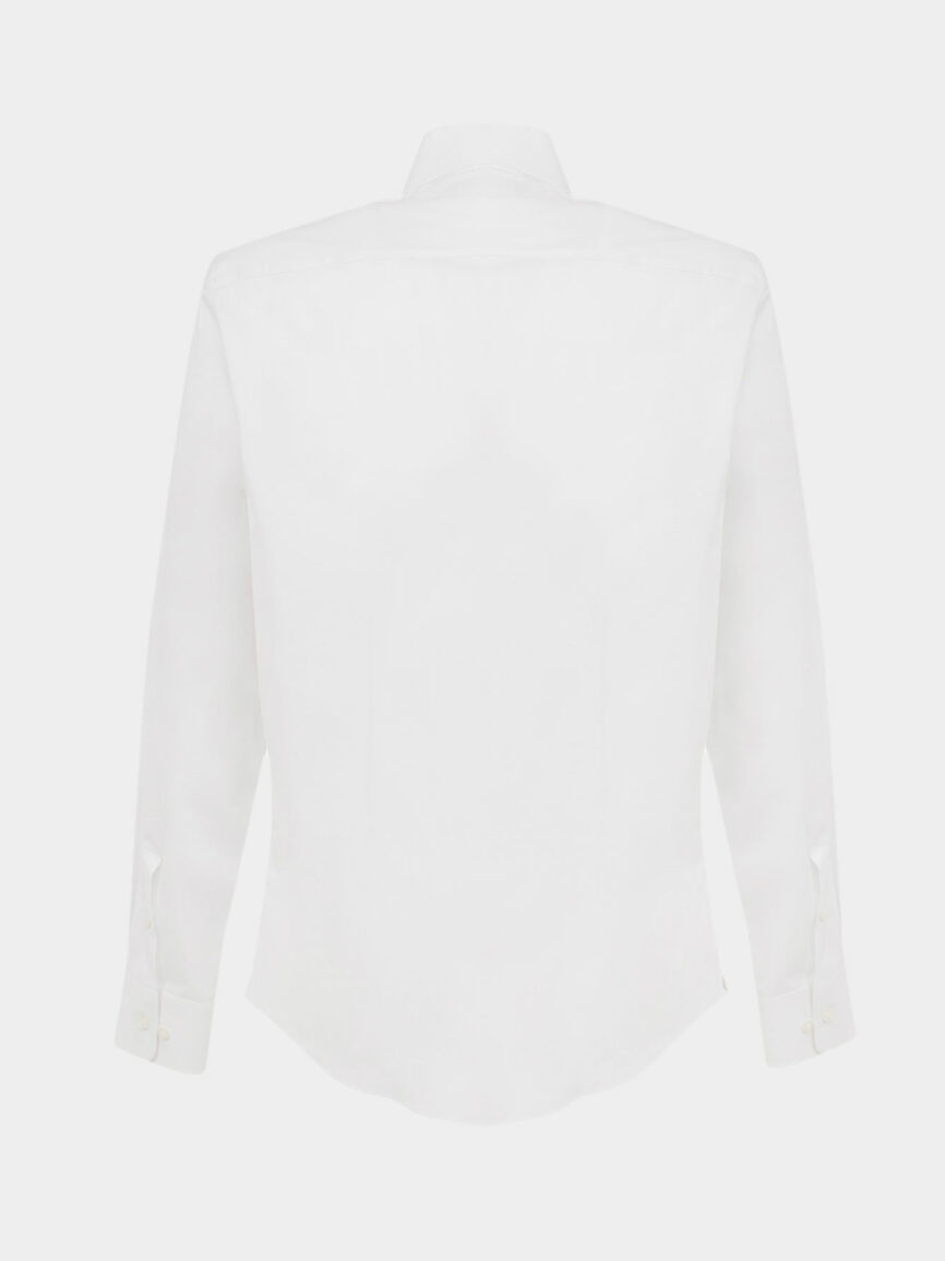 Camicia bianca rigata in Twill di cotone Regular Fit