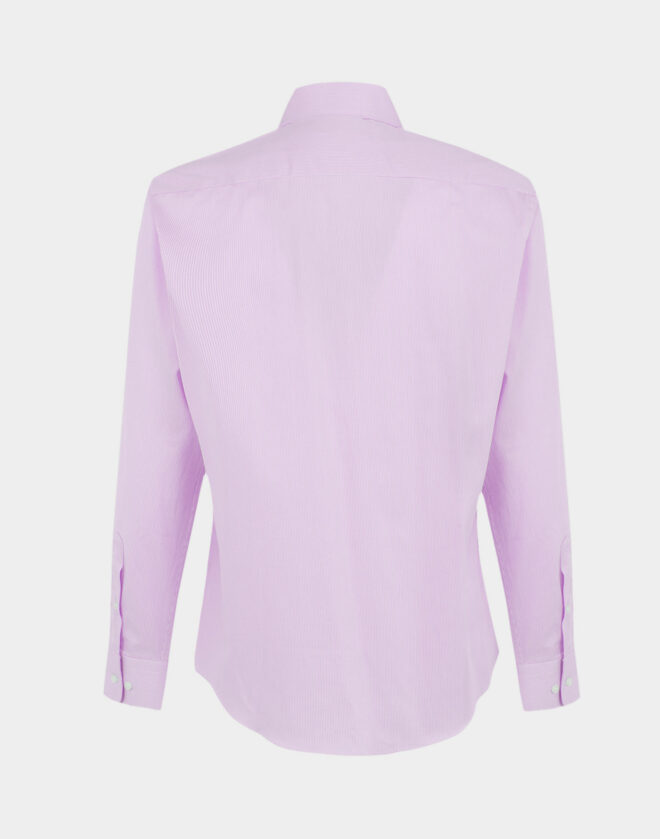 Camicia rosa rigata in Twill di cotone Regular Fit