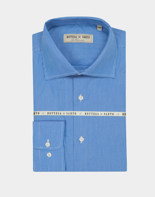 Azure Striped Cotton Twill Regular Fit Shirt