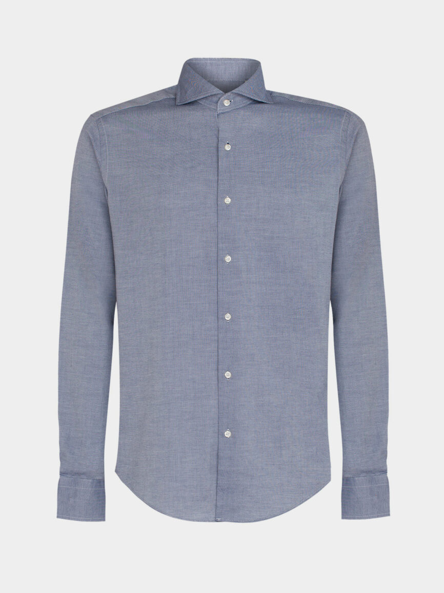 Grey Oxford Cotton Super Slim Fit Shirt