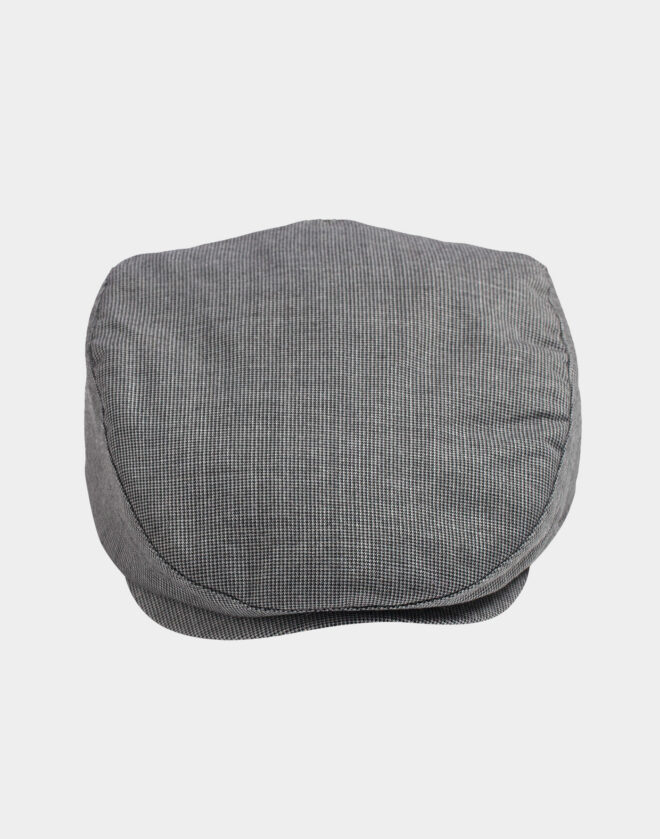 Dove gray pied de poul patterned wool coppola hat