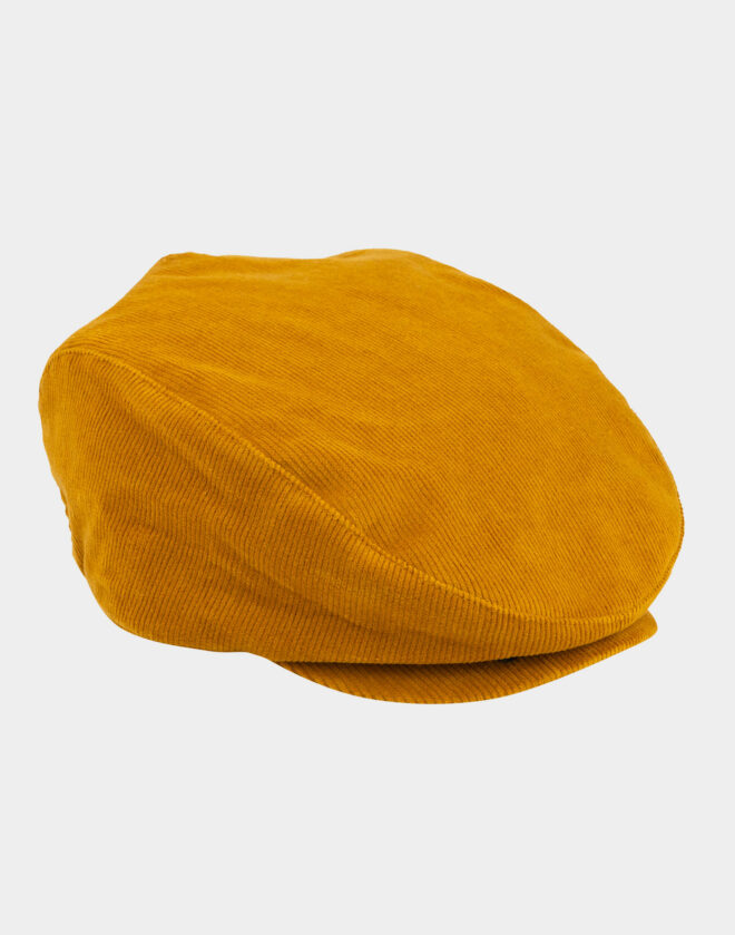 Cappello coppola in velluto millerighe arancione