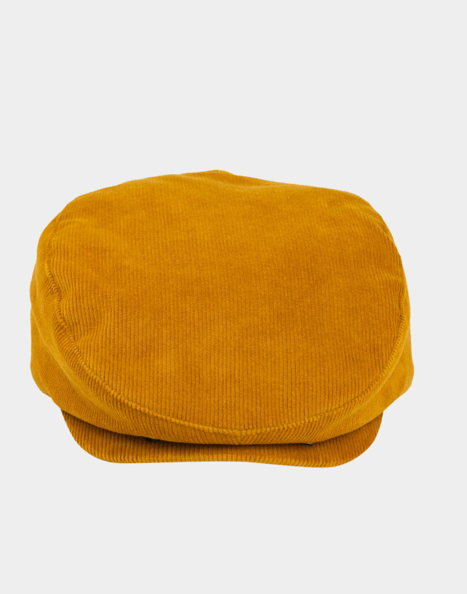 Cappello coppola in velluto millerighe arancione