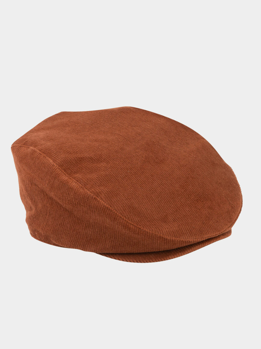 Brown velvet corduroy hat
