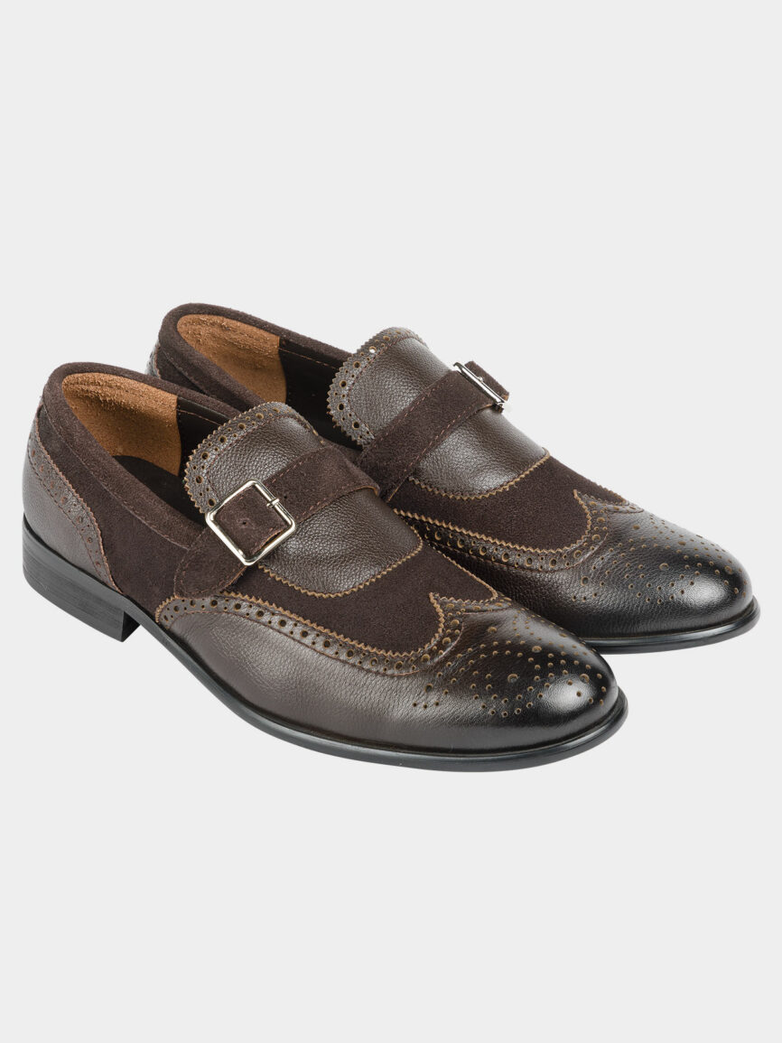 Moccasin with monk-strap a brown buckle