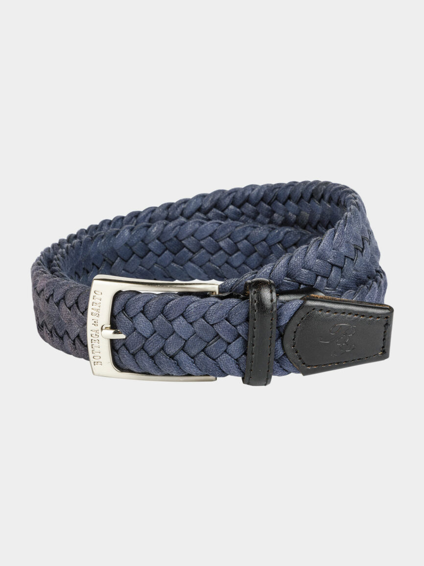 Blue braided belt