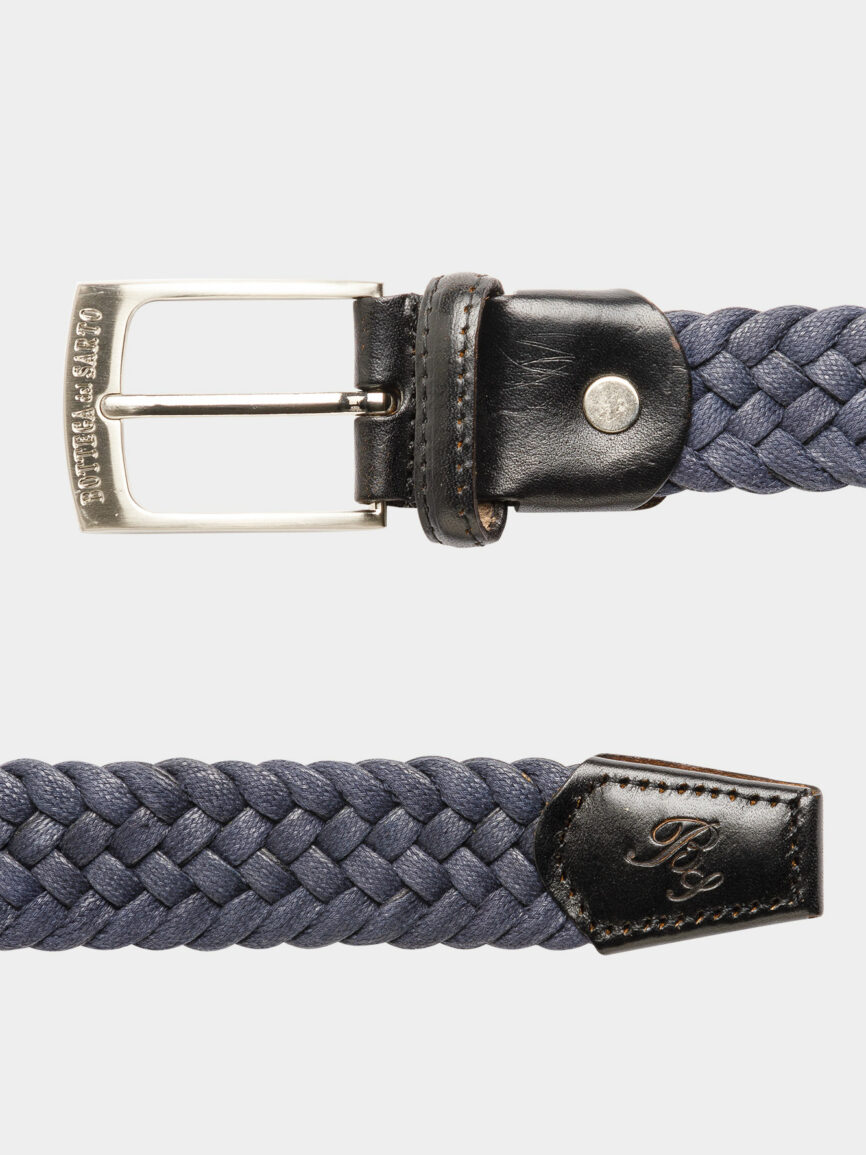 Blue braided belt