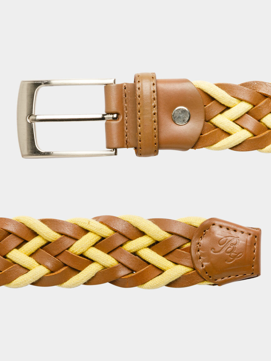 Brown and yellow woven belt