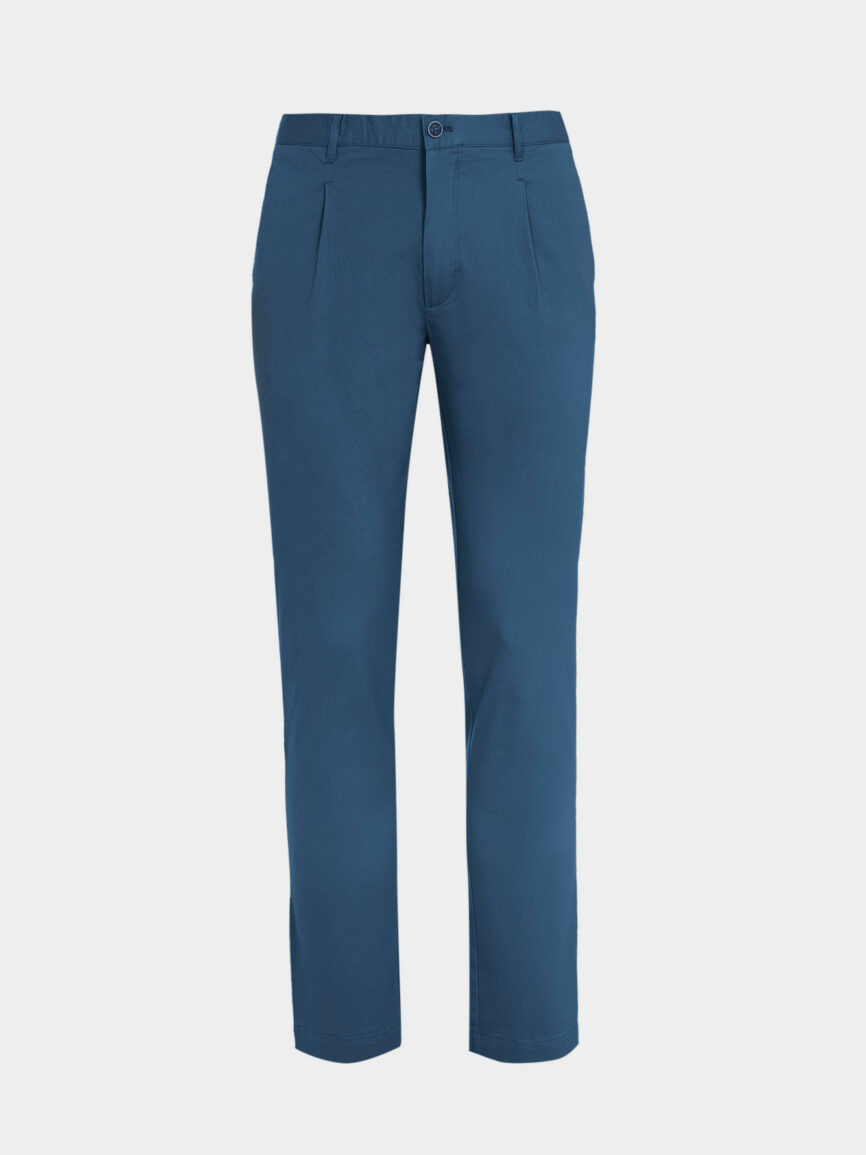 Pantalone Capri in cotone stretch con microdisegno