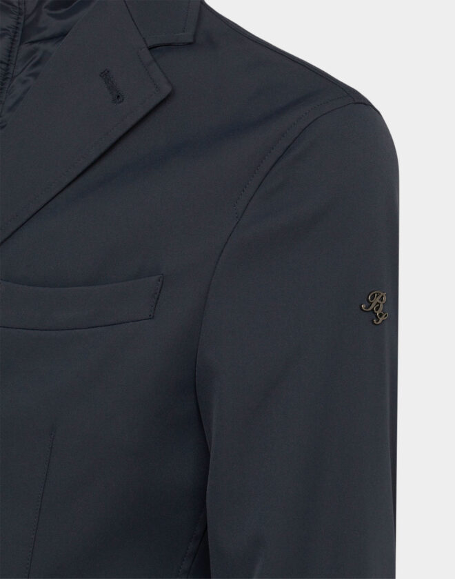 Field jacket in tessuto BS-Stretch blu navy con scaldacollo