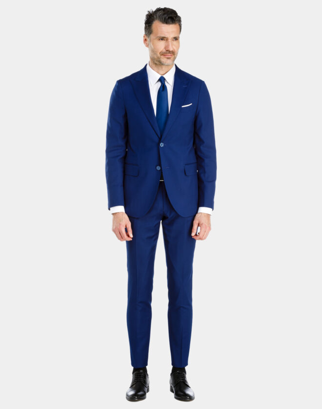 Single-breasted MIlano electric blue suit