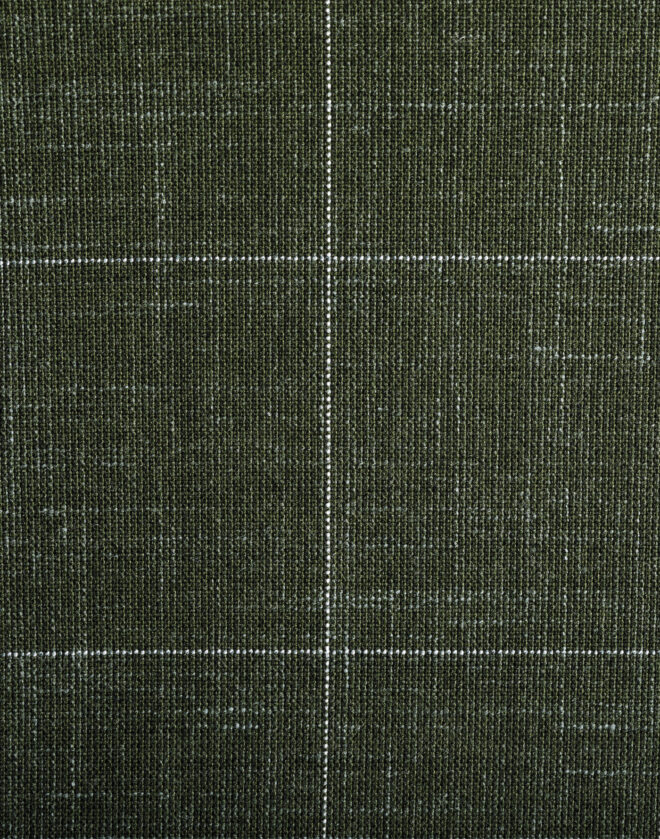 Giacca Milano monopetto in tela di lino con disegno overcheck verde