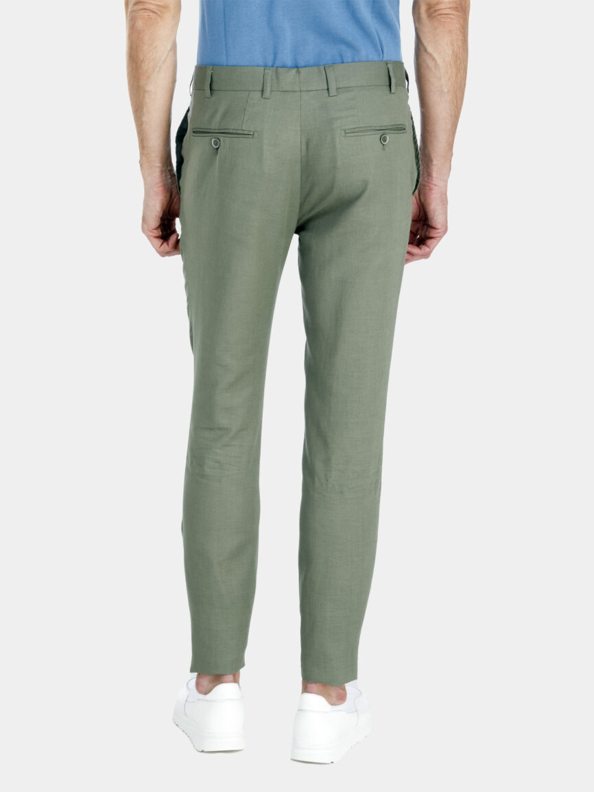 Pantalone in lino verde chiaro