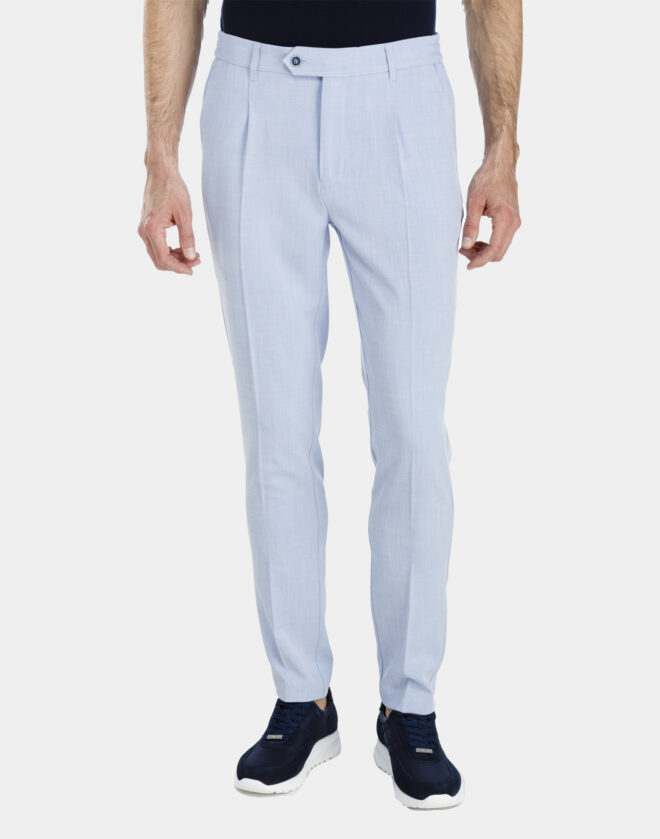 Sky blue linen trousers