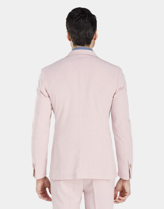 Milan single-breasted jacket in pink linen canvas