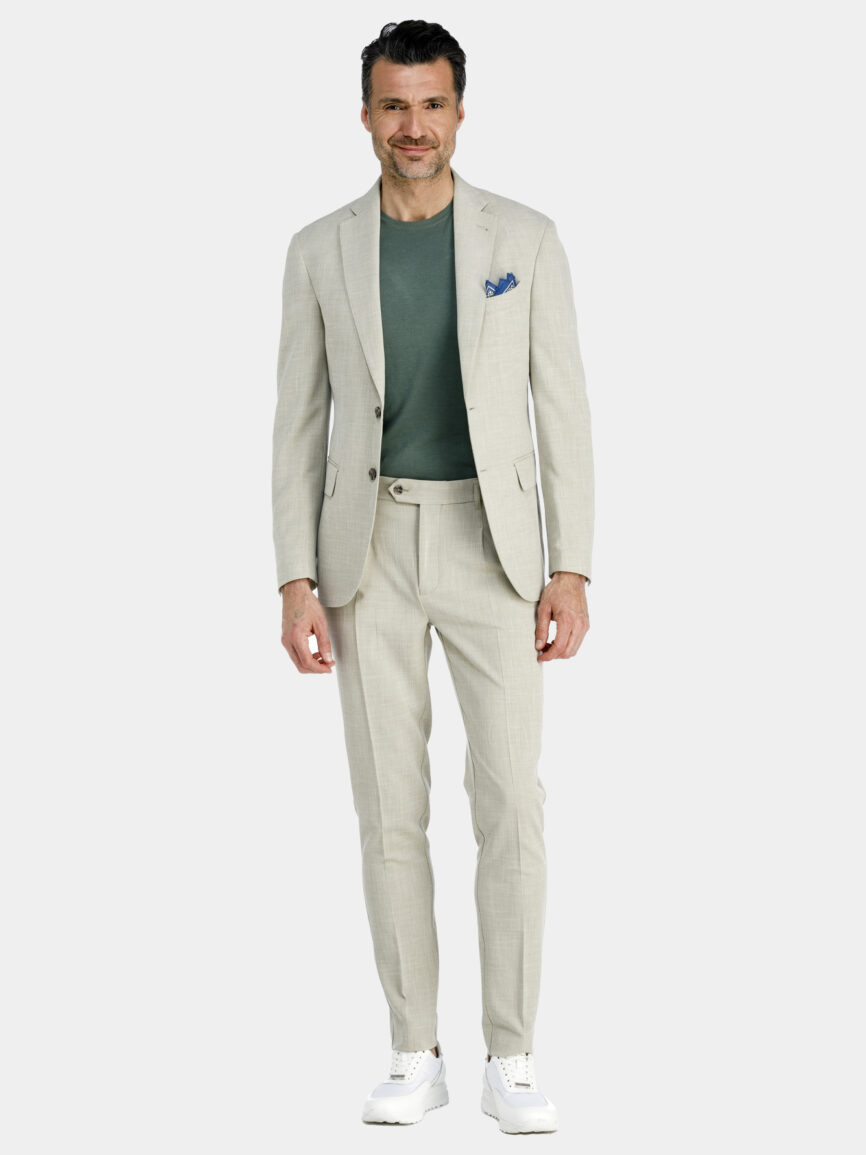 Rome single-breasted jacket in pastel green linen canvas