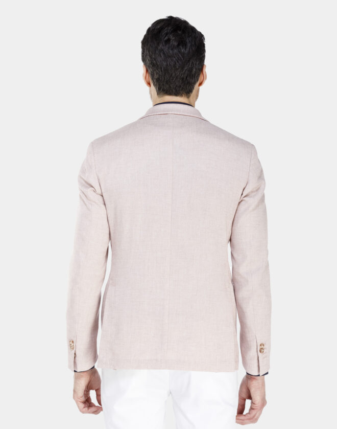 Rome single-breasted jacket in pink linen hopsack