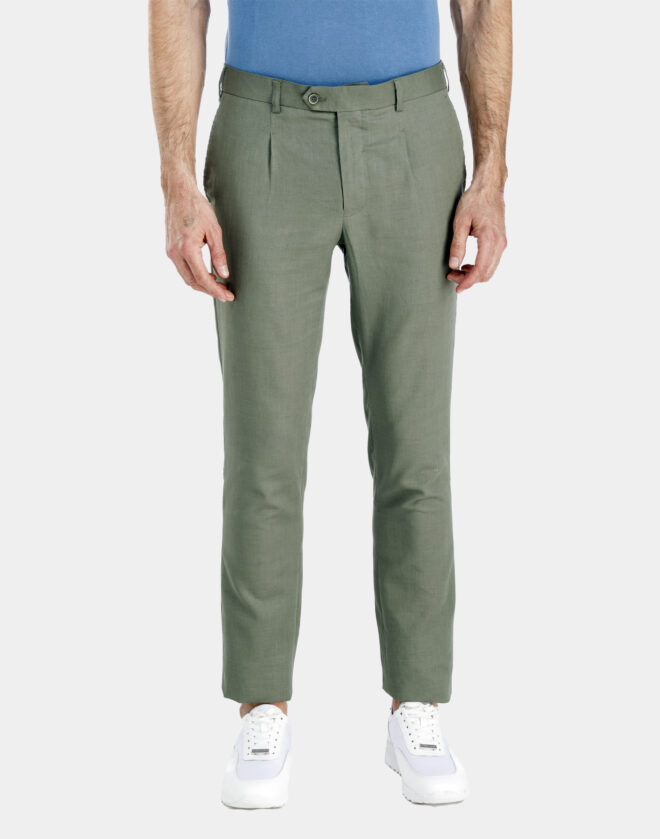 Pantalone in lino verde chiaro