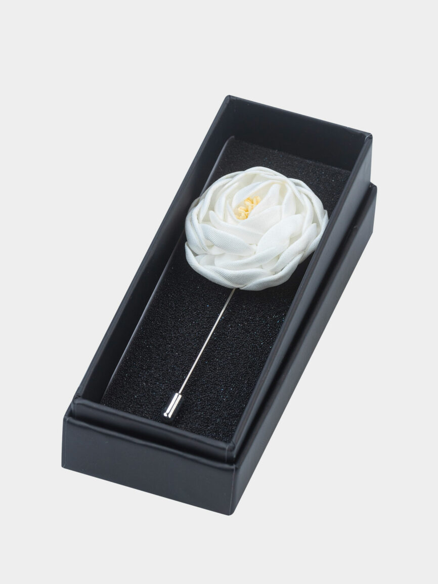 White flower brooch