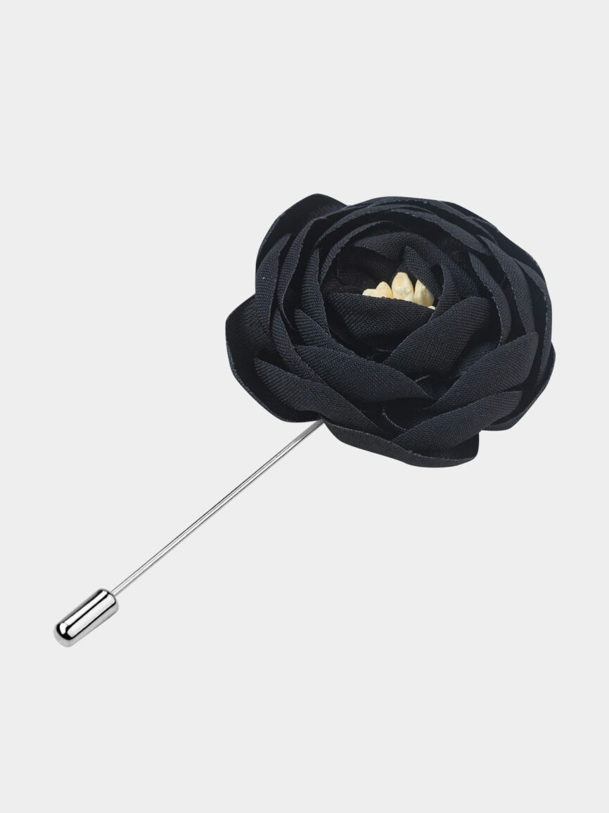Black flower brooch