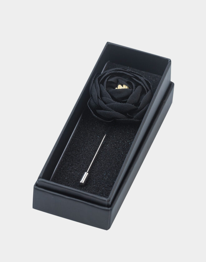 Black flower brooch