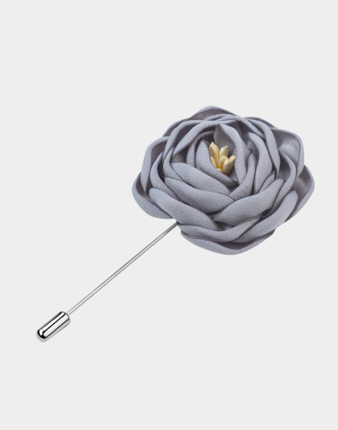 Gray flower brooch