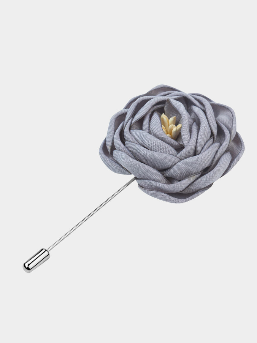 Gray flower brooch