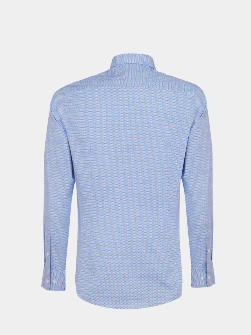 Sky blue Super Slim Fit cotton stretch popling shirt