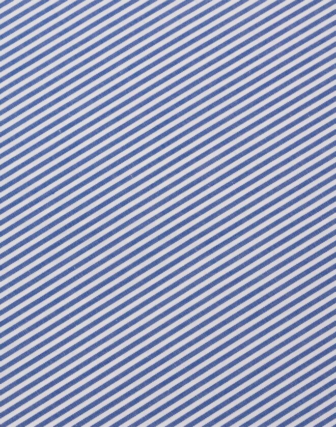 Camicia blu con riga diagonale in Twill di cotone Regular Fit